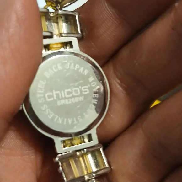 Chico's silver tone elastic wrist watch bracelet - Picture 5 of 9